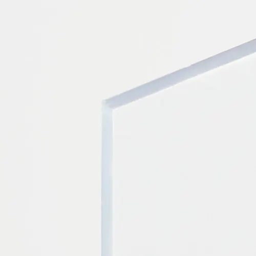 The corner of a clear acrylic sign.