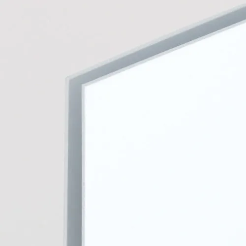 The corner of a white styrene sign.