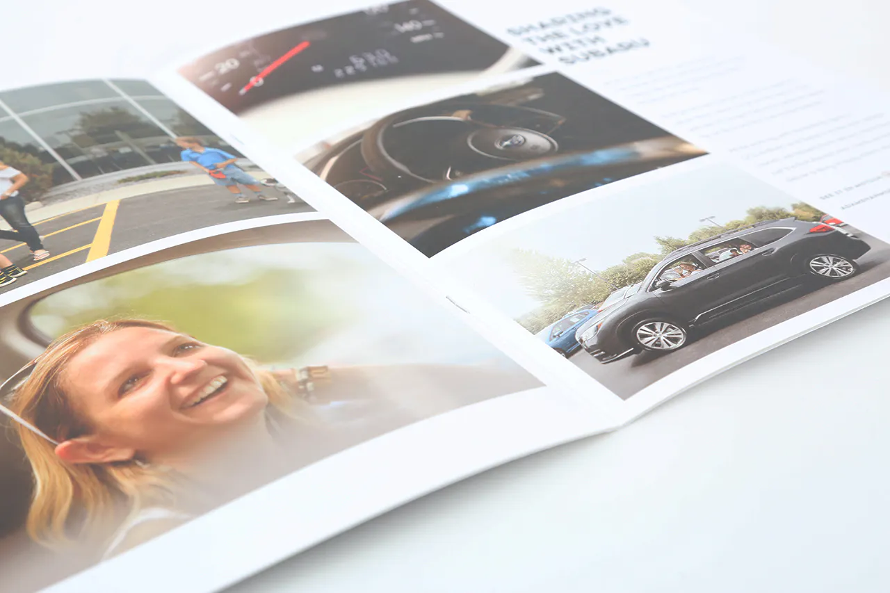 A photography book printed with images of the interior and exterior of a car.