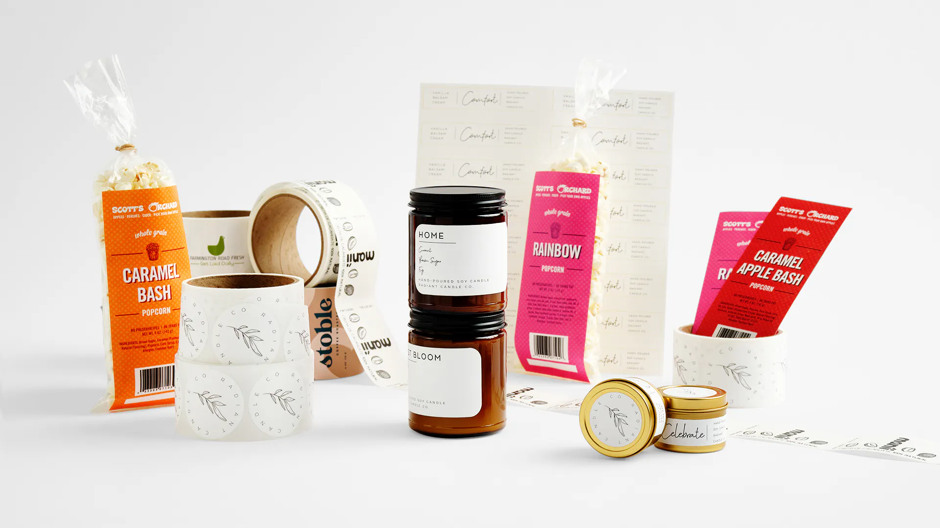 Glass coffee jars and custom labels: Coffee packaging combo