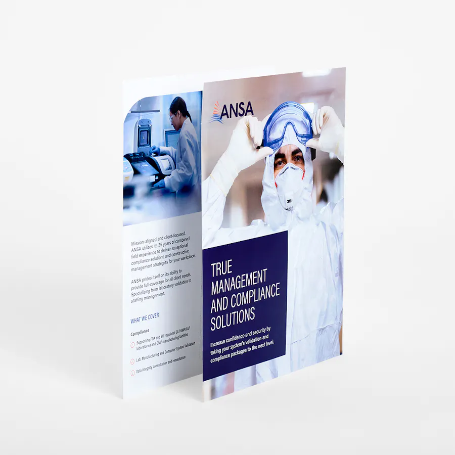 Two custom sell sheets printed with medical information on the front and back.
