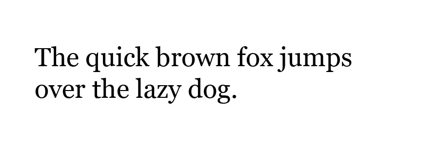 The quick brown fox jumps over the lazy dog typed out in georgia font.