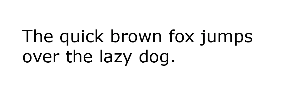 The quick brown fox jumps over the lazy dog typed out in verdana font.