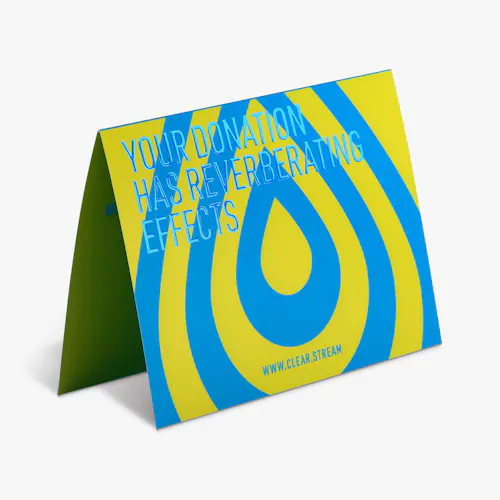 Blue Raised Foil Greeting Card A custom greeting card printed with a yellow and blue design with blue raised foil.