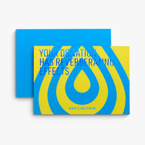 Blue Raised Foil Greeting Card Two raised foil greeting cards printed in yellow and blue and blue foil.